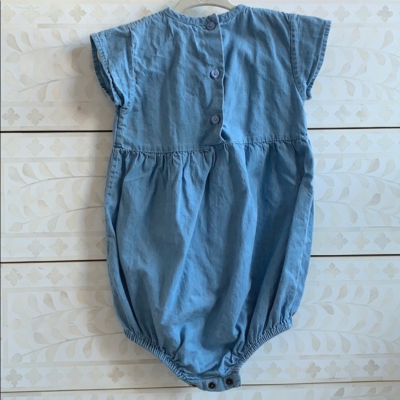 Louis Louise Frida Chambray Floral Embroid. Romper - Picture 2 of 7